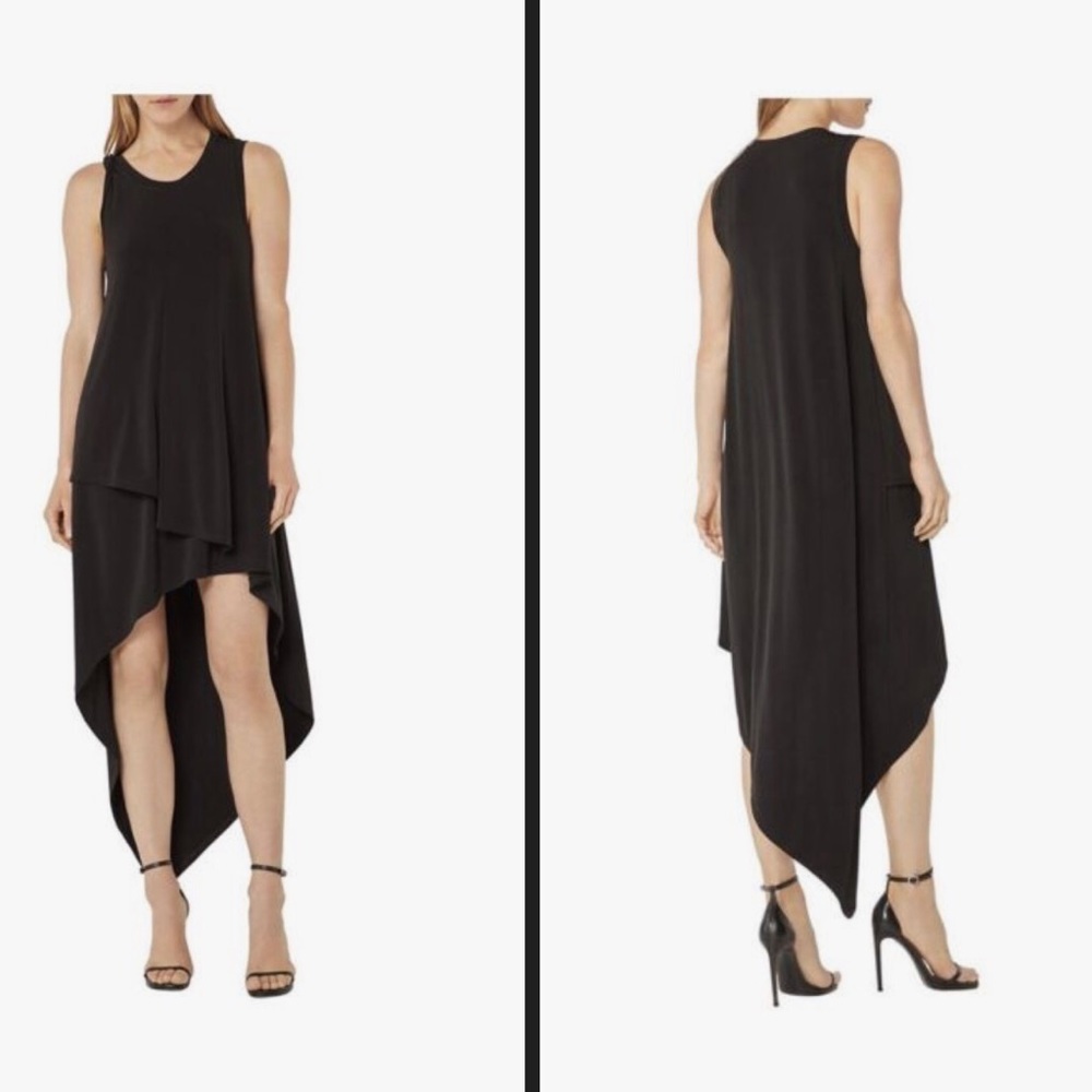 BCBG MAXZARIA LONG BLACK DRESS ASYMMETRICAL HIGH LOW